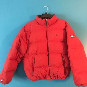 Red Tommy Hilfiger Puff Jacket Size Large